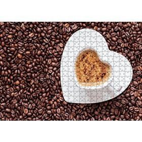 Cakapuzzle Kahve Çekirdekleri Kalpli Fincanda Cappucino Mdf 500 Parça Puzzle