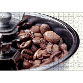 Cakapuzzle Kahve Değirmeni ve Çekirdekler Yakın Çekim 120 Parça Ahşap Puzzle