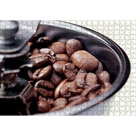 Cakapuzzle Kahve Değirmeni ve Çekirdekler Yakın Çekim 120 Parça Ahşap Puzzle