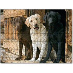 Cakapuzzle Kahve Krem ve Siyah Labradorlar Mdf 500 Parça Puzzle