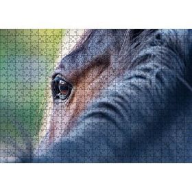 Cakapuzzle Kahverengi At Gözü Arkadan Yakın Çekim 120 Parça Ahşap Puzzle