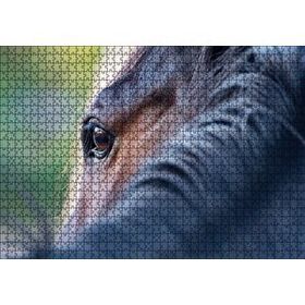 Cakapuzzle Kahverengi At Gözü Arkadan Yakın Çekim 120 Parça Ahşap Puzzle