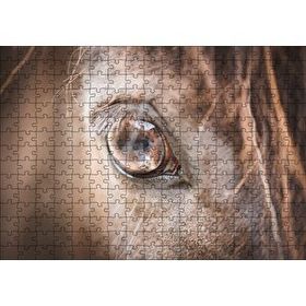 Cakapuzzle Kahverengi Atın Gözü Yakın Çekim 120 Parça Ahşap Puzzle