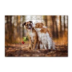 Cakapuzzle Kahverengi Beyaz Aşık Köpekler 120 Parça Puzzle