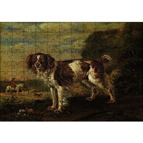 Cakapuzzle Kahverengi Beyaz Çoban Köpeği Mdf 120 Parça Puzzle
