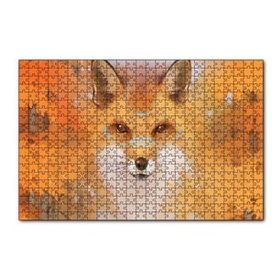 Cakapuzzle Kahverengi Beyaz Tilki ve Arkaplanda Ağaçlar 120 Parça Ahşap Puzzle