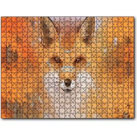 Cakapuzzle Kahverengi Beyaz Tilki ve Arkaplanda Ağaçlar Mdf 120 Parça Puzzle