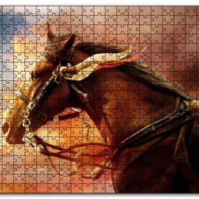Cakapuzzle Kahverengi Kızılderili Atı ve Kızıl Bulutlar Mdf 120 Parça Puzzle