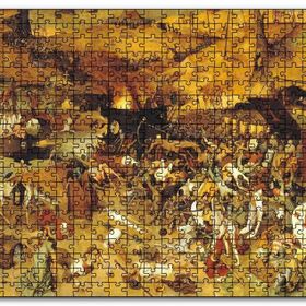 Cakapuzzle Kahverengi Köy Boyama Pieter Bruegel Mdf 500 Parça Puzzle