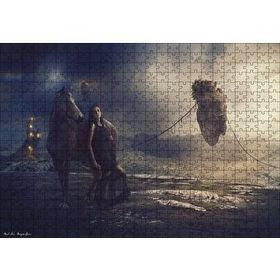 Cakapuzzle Kale Yüzen Kayalık Kız ve At 120 Parça Ahşap Puzzle