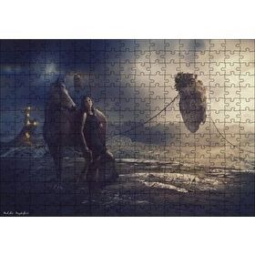 Cakapuzzle Kale Yüzen Kayalık Kız ve At 120 Parça Ahşap Puzzle