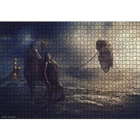 Cakapuzzle Kale Yüzen Kayalık Kız ve At Mdf 1000 Parça Puzzle