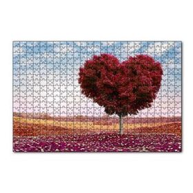 Cakapuzzle Kalp Şeklinde Ağaç Kızıl Yapraklar 120 Parça Puzzle