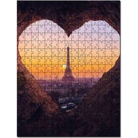 Cakapuzzle Kalp Şeklindeki Pencereden Eyfel Kulesi Mdf 1000 Parça Puzzle