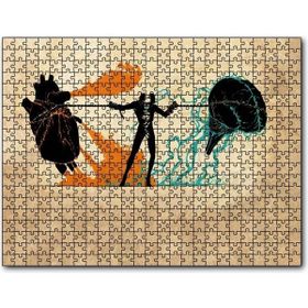 Cakapuzzle Kalp ve Mantık Çatışması İllüstrasyon Mdf 1000 Parça Puzzle