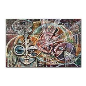 Cakapuzzle Kalp ve Yüzler Soyut Kompozisyon 120 Parça Ahşap Puzzle
