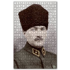 Cakapuzzle Kalpaklı Atatürk Portresi Görseli Ahşap 500 Parça Puzzle