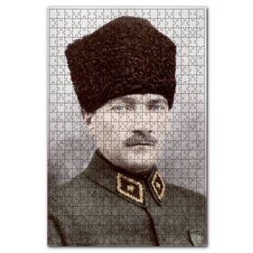 Cakapuzzle Kalpaklı Atatürk Portresi Görseli Ahşap 500 Parça Puzzle