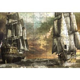 Cakapuzzle Kalyonlar Fırtınada Kara Bulutlar Mdf 120 Parça Puzzle