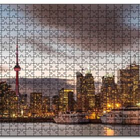 Cakapuzzle Kanada Cn Tower ve Gökdelenler Mdf 1000 Parça Puzzle