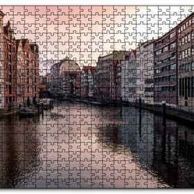Cakapuzzle Kanal ve Etrafındaki Binalar Mdf 500 Parça Puzzle