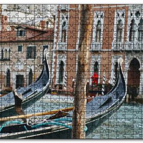 Cakapuzzle Kanalda Gondollar ve Binalar Mdf 500 Parça Puzzle