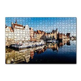 Cakapuzzle Kanalda Tekneler ve Güneşli Tarihi Binalar 120 Parça Ahşap Puzzle