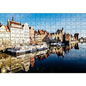 Cakapuzzle Kanalda Tekneler ve Güneşli Tarihi Binalar Mdf 255 Parça Puzzle
