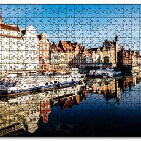 Cakapuzzle Kanalda Tekneler ve Güneşli Tarihi Binalar Mdf 500 Parça Puzzle