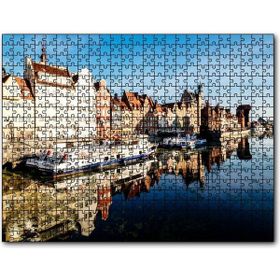 Cakapuzzle Kanalda Tekneler ve Güneşli Tarihi Binalar Mdf 500 Parça Puzzle