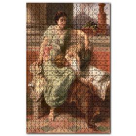 Cakapuzzle Kanepede Oturan Kadın Dizinde Uyuyan Kız Ahşap 255 Parça Puzzle