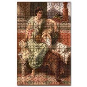 Cakapuzzle Kanepede Oturan Kadın ve Dizinde Uyuyan Küçük Kız 120 Parça Puzzle