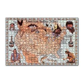 Cakapuzzle Kansas Bölgeside Yaşayan Kızılderili Haritası Görseli 120 Parça Ahşap Puzzle