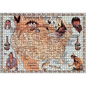 Cakapuzzle Kansas Bölgeside Yaşayan Kızılderili Haritası Görseli 120 Parça Ahşap Puzzle