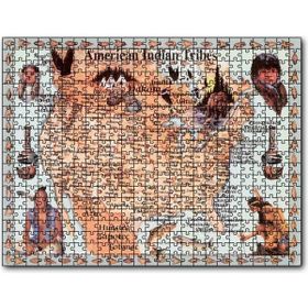 Cakapuzzle Kansas Bölgeside Yaşayan Kızılderili Haritası Mdf 255 Parça Puzzle