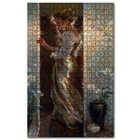 Cakapuzzle Kapı Eşiğindeki Uzun Elbiseli Kadın 120 Parça Puzzle
