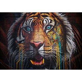 Cakapuzzle Kaplan Yakın Plan Graffiti Duvar Boyama Mdf 255 Parça Puzzle