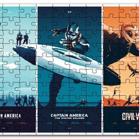 Cakapuzzle Kaptan Amerika Üçlemesi Afişler Mdf 120 Parça Puzzle