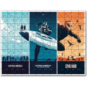 Cakapuzzle Kaptan Amerika Üçlemesi Afişler Mdf 120 Parça Puzzle