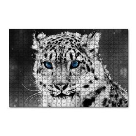 Cakapuzzle Kar Leoparı ve Mavi Gözleri 120 Parça Ahşap Puzzle