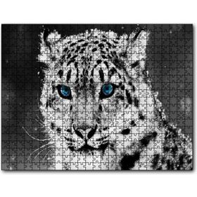 Cakapuzzle Kar Leoparı ve Mavi Gözleri Mdf 1000 Parça Puzzle