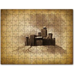 Cakapuzzle Kara Kalem Sanat Çalışması Şato Görseli Mdf 255 Parça Puzzle