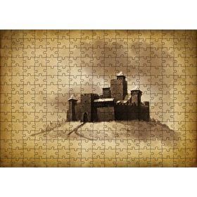 Cakapuzzle Kara Kalem Sanat Çalışması Şato Görseli Mdf 255 Parça Puzzle