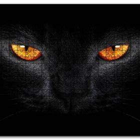 Cakapuzzle Kara Kedi ve Sarı Gözleri Mdf 500 Parça Puzzle