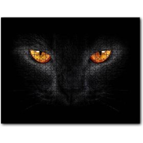 Cakapuzzle Kara Kedi ve Sarı Gözleri Mdf 500 Parça Puzzle