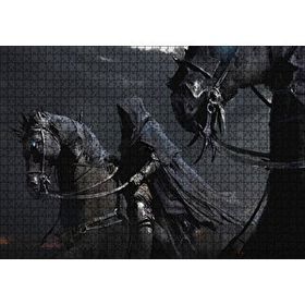 Cakapuzzle Kara Koşumlu Kara Atlar Kara Pelerinli Süvari Mdf 1000 Parça Puzzle