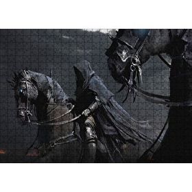 Cakapuzzle Kara Koşumlu Kara Atlar Kara Pelerinli Süvari Mdf 500 Parça Puzzle