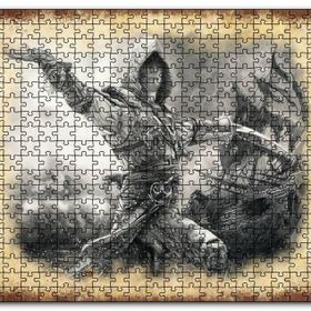 Cakapuzzle Karakalem Silahlı Korsan ve Arkada Gemisi Mdf 500 Parça Puzzle