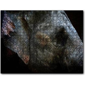 Cakapuzzle Karanlık Arkaplan Fil Yakın Çekim Mdf 500 Parça Puzzle