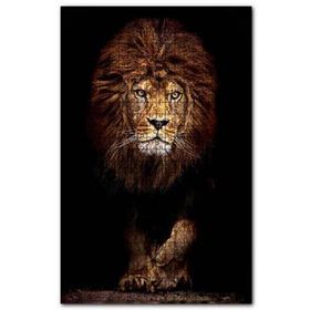 Cakapuzzle Karanlık Arkaplan Görkemli Erkek Aslan 120 Parça Puzzle